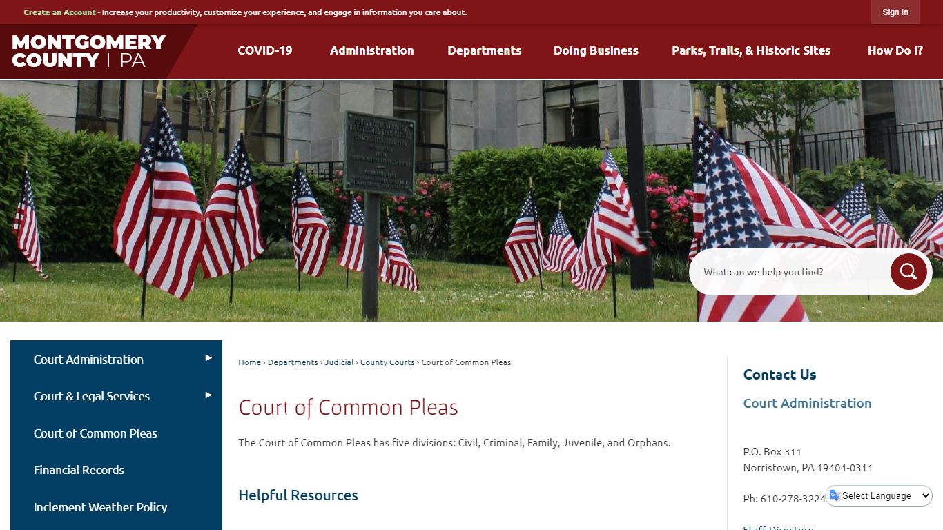 Court of Common Pleas | Montgomery County, PA - Official Website